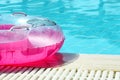 Pink inflatable round tube