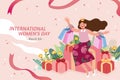 Pink International Women`s Day banner