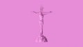 Pink Jesus Christ on the Cross with a Crown of Thorns Jesus of Nazareth King of the Jews Statue