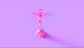 Pink Jesus Christ on the Cross with a Crown of Thorns Jesus of Nazareth King of the Jews Statue