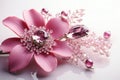 Pink Jewelry Flower Wallpaper. Generative AI