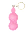Pink keychain for two simple dimples, pop it. Fashionable and modern anti stress toy for children and adults