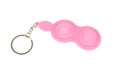 Pink keychain for two simple dimples, pop it. Fashionable and modern anti stress toy for children and adults