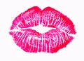 Pink kiss lips lip print illustration Royalty Free Stock Photo