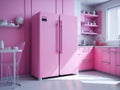 Pink kitchen design.