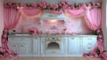 Pink Kitchen Design: Roses & Elegance Royalty Free Stock Photo
