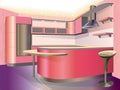 Pink kitchen interior