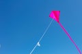 Pink kite flying with blue sky in Germany Royalty Free Stock Photo