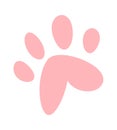 Pink kitten paw print symbol Royalty Free Stock Photo
