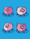 Pink kittens cartoon