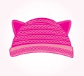 Pink knitted hat