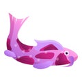 Pink koi icon, cartoon style Royalty Free Stock Photo