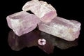 Pink Kunzite Rough And Gem