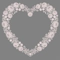 Pink Lace. Heart Shape Frame. Royalty Free Stock Photo