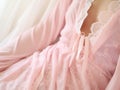 pink lace nightgown closeup.