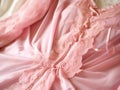 pink lace nightgown closeup.