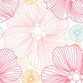 Pink Lace. Seamless pattern. Stylized flowers. Flower background. Bright big bud Royalty Free Stock Photo