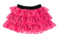 Pink lace skirt for dancing isolated