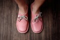 Pink ladies leather shoes 