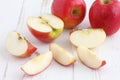 Pink lady apples cut Royalty Free Stock Photo