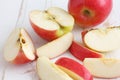 Pink lady apples cut Royalty Free Stock Photo