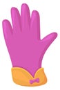 Pink lady glove. Cartoon winter fashion icon