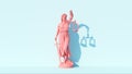 Pink Lady Justice Statue Personification of the Judicial System Traditional Protection and Balance Moral Force for Good