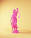 Pink Lady Justice Traditional Judicial System Statue with Scales and Blindfold Royalty Free Stock Photo