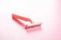 Pink lady shaver. Women razor Royalty Free Stock Photo