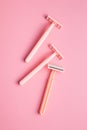 Pink lady shaver. Women razor Royalty Free Stock Photo