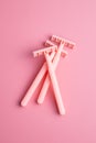 Pink lady shaver. Women razor Royalty Free Stock Photo