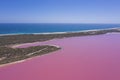 Pink Lake, Hutt Lagoon, WA Royalty Free Stock Photo