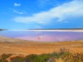 Pink lake near kalbarri, western australia