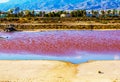 pink lake in spain, unusual phenomenon, mineral influence on water