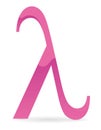 Pink lambda symbol with shiny effect for LGBTIQ rights, Vector illustration