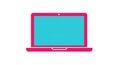 Illustration of laptop computer device technology screen display pink teal Royalty Free Stock Photo