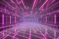 Pink laser beams room, Generative AI