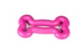 Pink lastic chew toy for dog, isolated