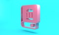 Pink Law book icon isolated on turquoise blue background. Legal judge book. Judgment concept. Minimalism concept. 3D