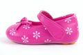 Pink leather baby shoe Royalty Free Stock Photo