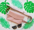 Pink leather bag Royalty Free Stock Photo