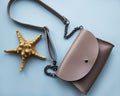 Pink leather bag Royalty Free Stock Photo