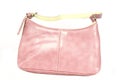 Pink leather handbag