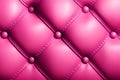 Pink leather upholstery with buttons, texture background. Generative AI