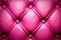 Pink leather upholstery with buttons, texture background. Generative AI