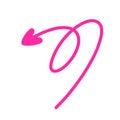 Pink left arrow by handwrite style