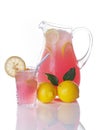 Pink Lemonade Pitcher And Glass Royalty Free Stock Photo