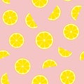 Pink Lemonade Seamless Vector Pattern Tile. Royalty Free Stock Photo