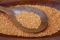 Pink lentil on wooden platter