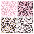 Pink leopard pattern. Seamless animal print, trendy wild cat design stylized background for fashion fabric, wallpaper Royalty Free Stock Photo